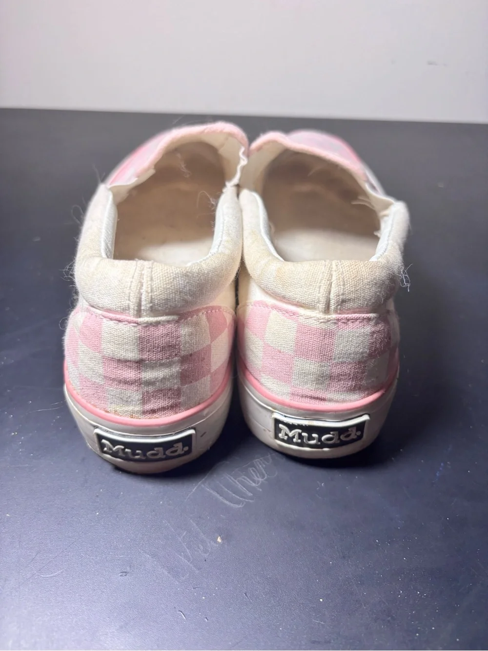 Mudd Slip-On Checkerboard Sneakers - Pink & White